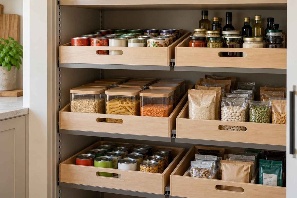Try Shelf Risers for Cans and Jars