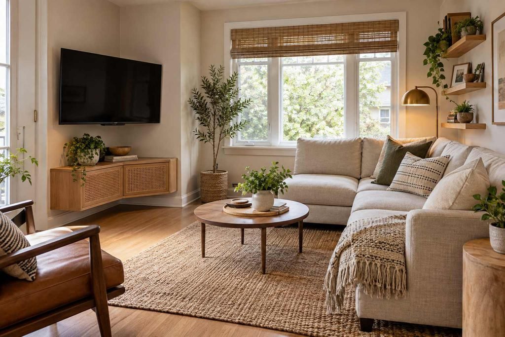 Corner TV placement